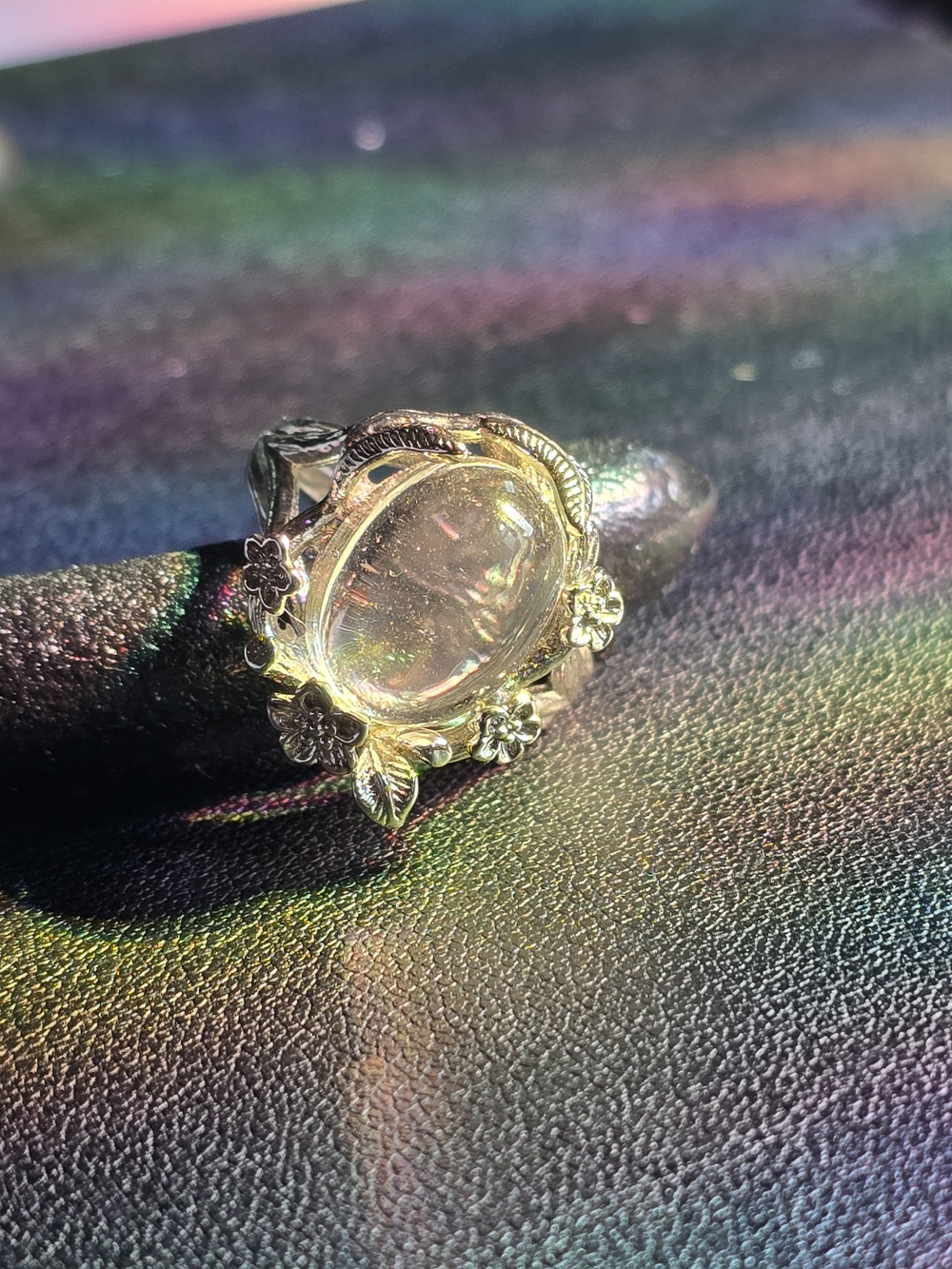 Clear Quartz Copper Adjustable Ring | Fairycore